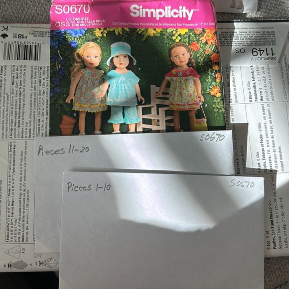 4 simplicity doll clothes patterns - Picture 4 of 6